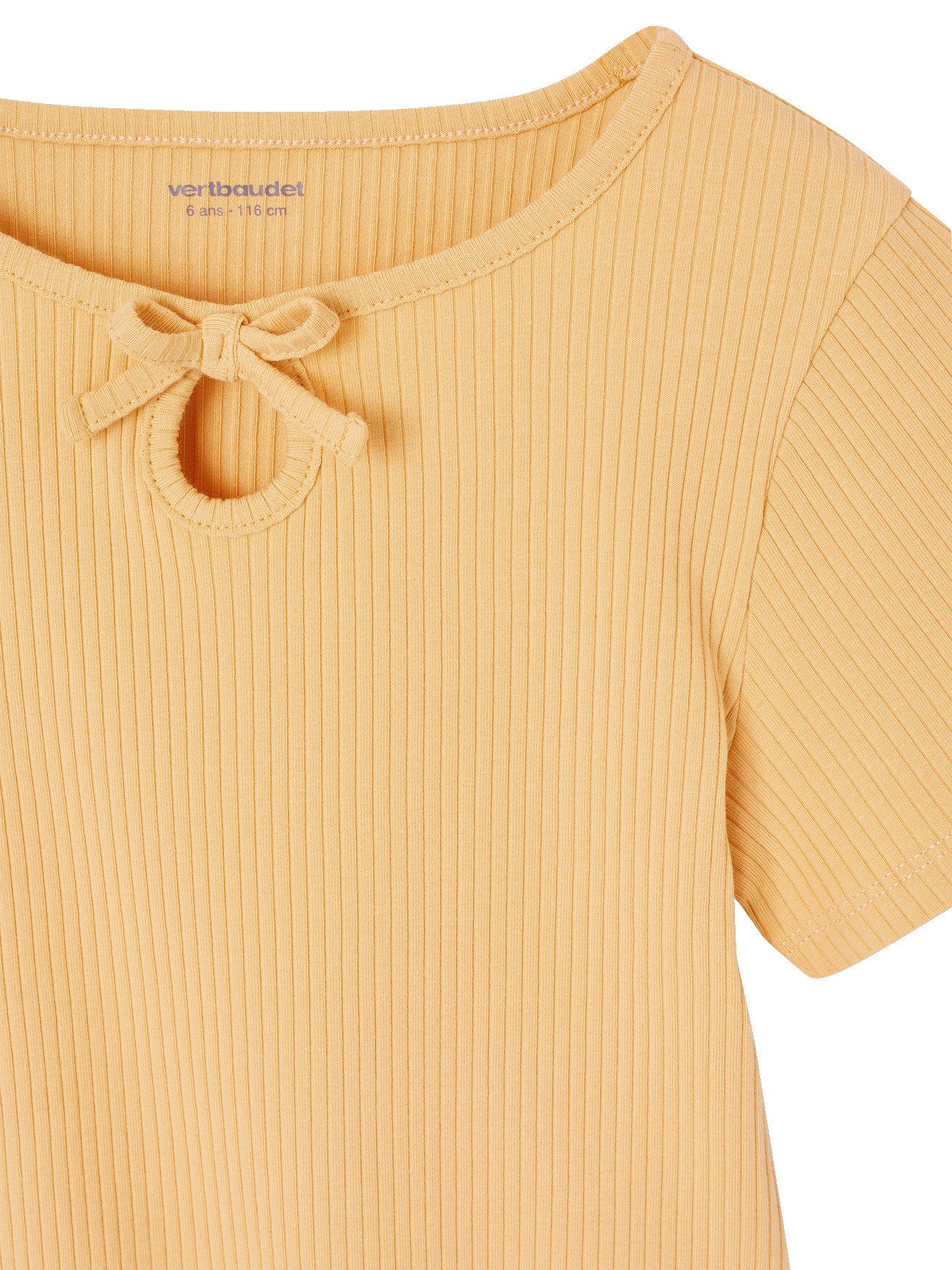 vertbaudet Kurzarmshirt T?Shirt Mädchen mit Zierschleife am Hals
