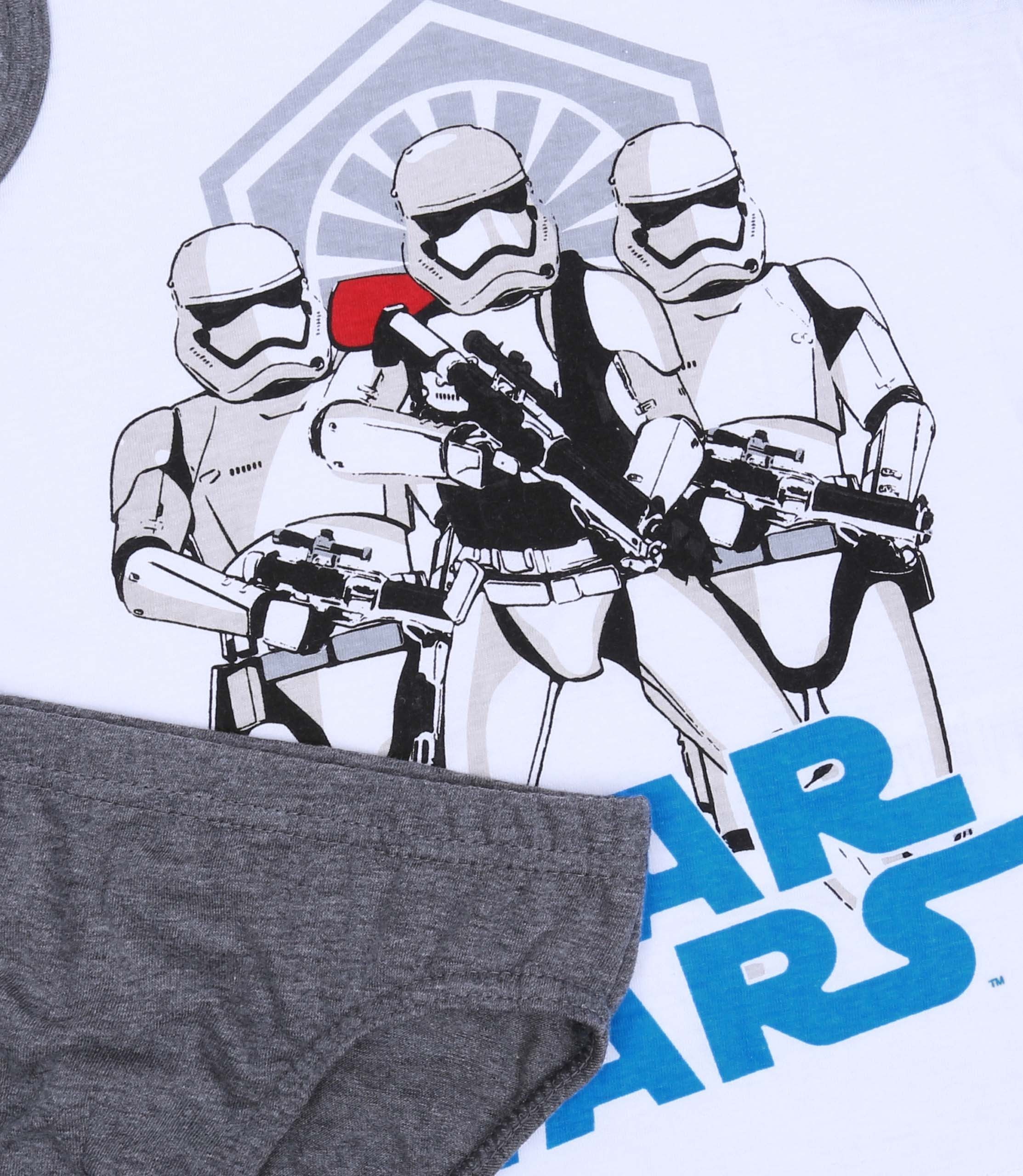 Star Wars Blusentop Weiß-graues Unterwäsche-Set für Jungen STAR WARS 7-8 Jahre