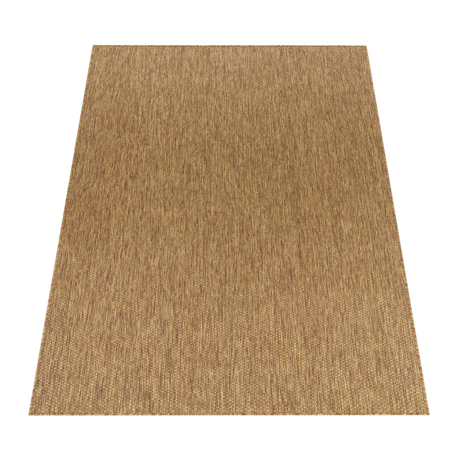 TaraCarpet Teppich Tara Carpet Columbia Meliert In & Outdoor auch für die Küche, rechteckig, Höhe: 5 mm, Balkon Terrasse Wintergarten braun meliert Esszimmer 67x180