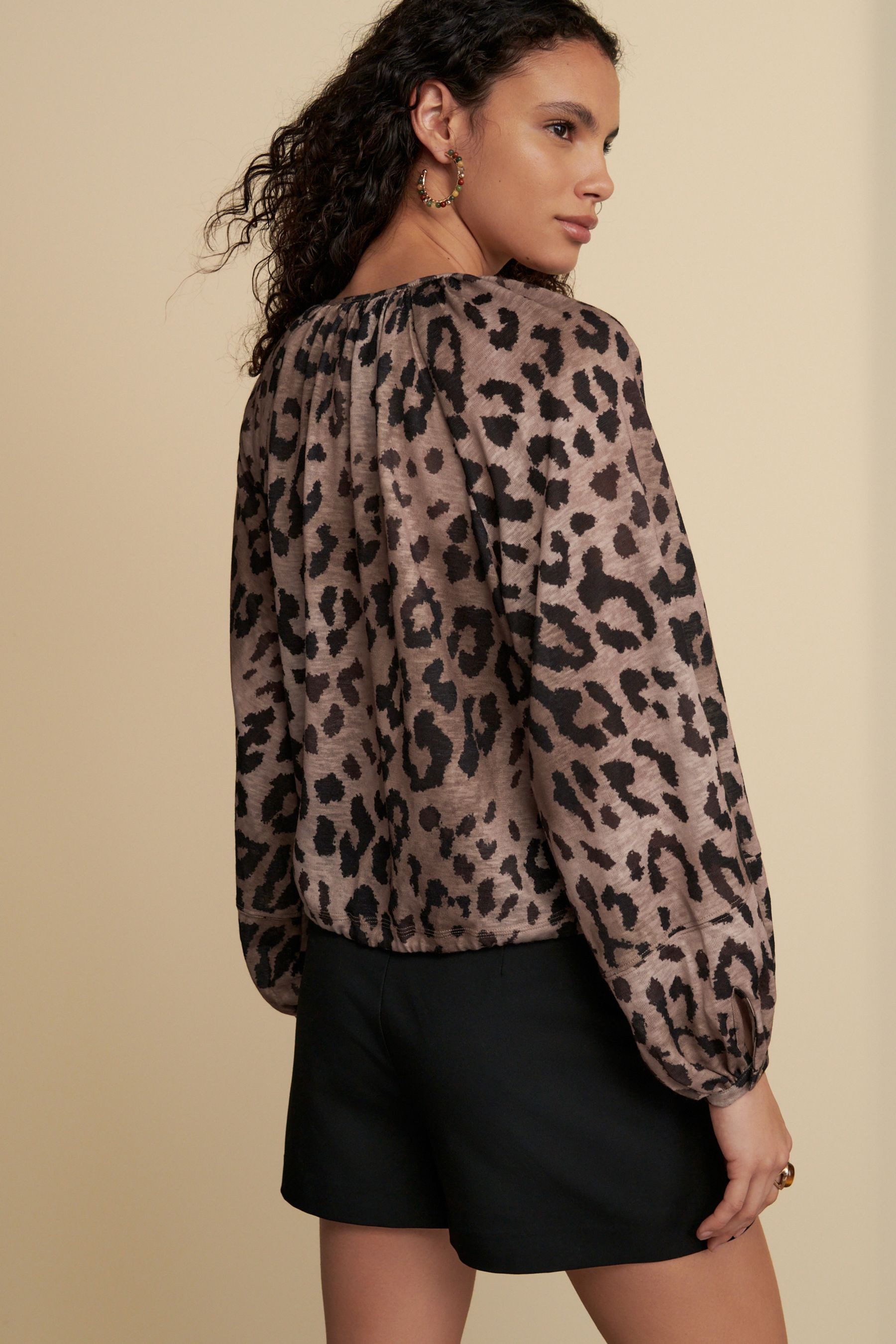 Next Langarmbluse Langärmelige Boho-Bluse mit Kordel (1-tlg) günstig online kaufen