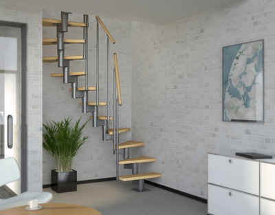 Dolle Systemtreppe »Dublin«, für Geschosshöhen bis 292 cm, Stufen offen, Birke