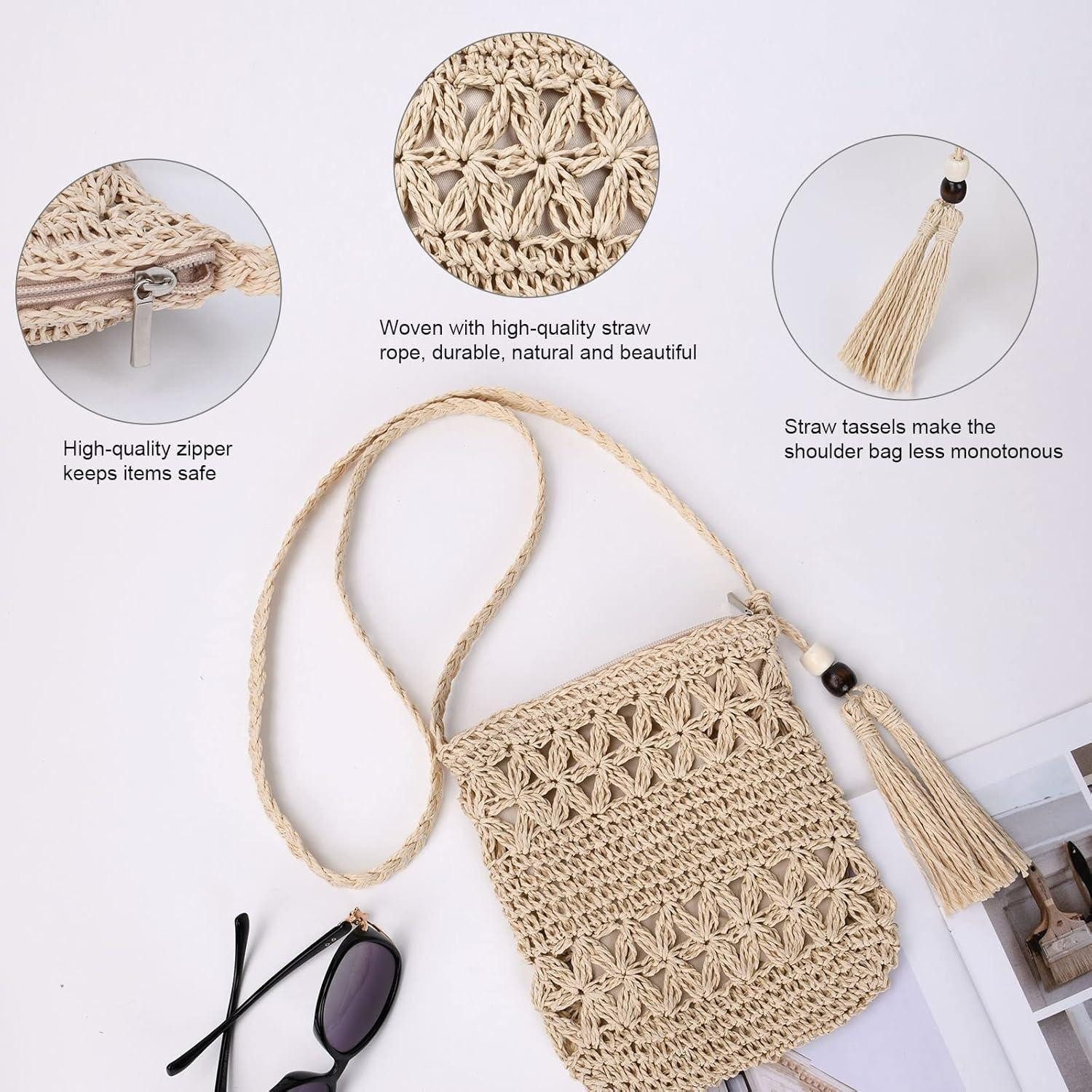 LuxusKollektion Strandtasche Strohtasche Damen Stroh Umhängetasche Vintage günstig online kaufen