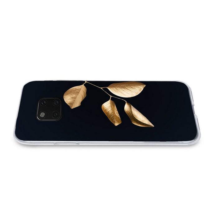 MuchoWow Handyhülle Blätter - Zweig - Gold - Luxus Handyhülle Huawei Mate 20 Pro Handy Case Silikon Bumper Case OR12052