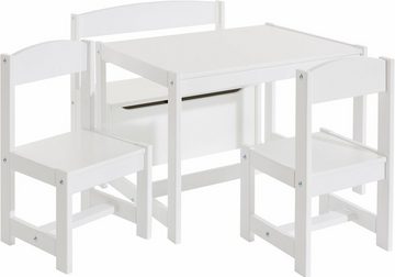 Hoppekids Kindersitzgruppe MATHILDE, (Set, 4-tlg), mit 2 Stühlen, Tisch & Bank mit Stauraum
