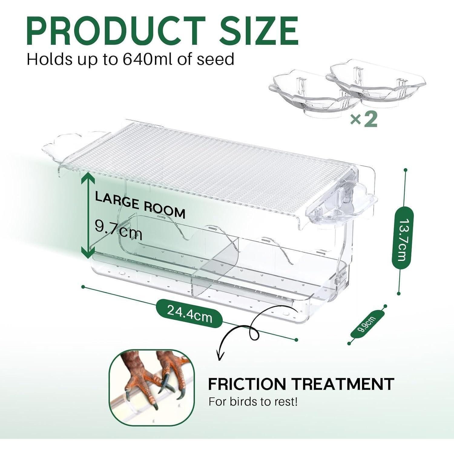 LuxusKollektion Vogelhaus 2er Fenster Futterhaus mit Vogeltränke & Anti-Rut günstig online kaufen