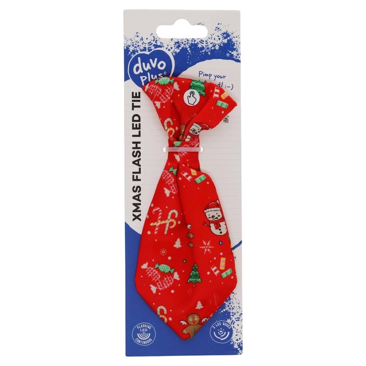 DUVO+ Hundefliege Xmas Flash LED Krawatte rot