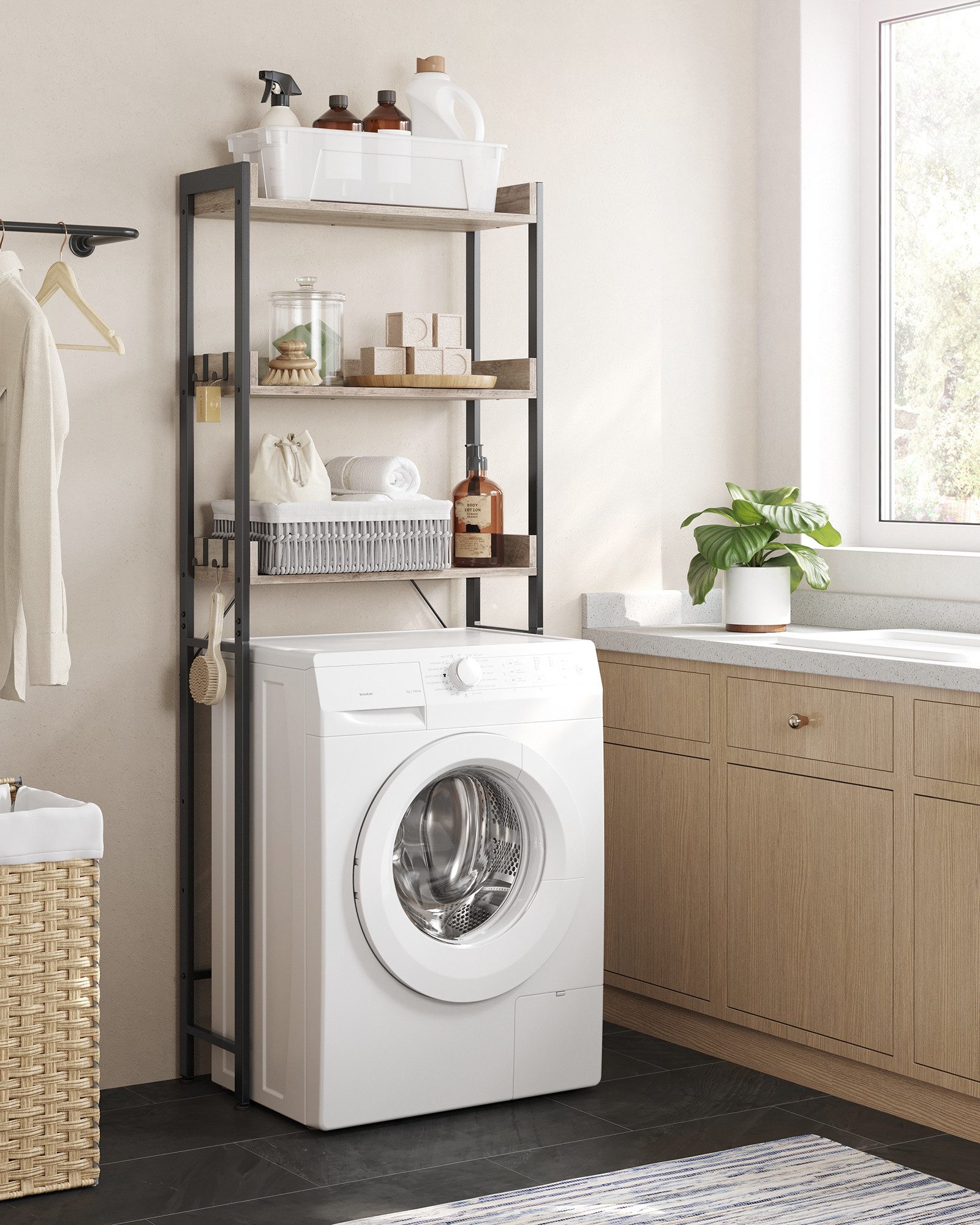 VASAGLE Badregal Toilettenregal, Waschmaschinenregal,Badezimmerregal, 3 off günstig online kaufen