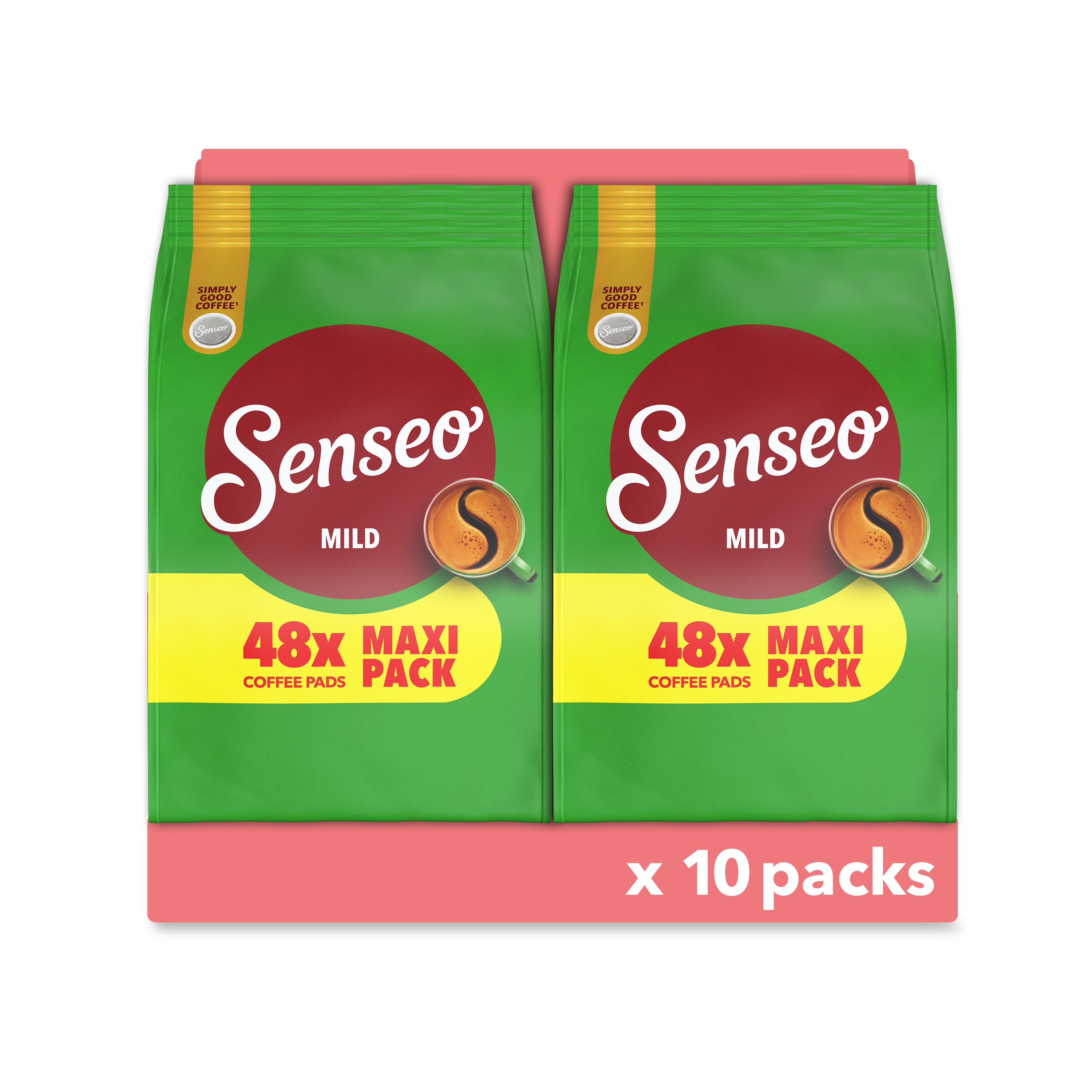 Senseo Kaffee Pads Mild Senseopads milde Röstung 10 x 48 = 480 Kaffeepads, (Packung, 10er Pack)