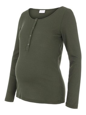 Mamalicious Umstandspullover Dünner Umstandspullover Langarm Henley Schwangerschafts Shirt MLELLEN 4996 in Grün