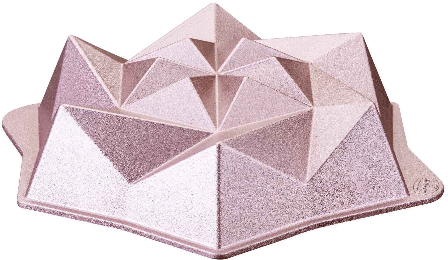 Dr. Oetker Küchenhelfer Backform Origami, (1-tlg), Rundform Origami – Gugelhupfform, Backform aus Aluminiumguss, +230 °C