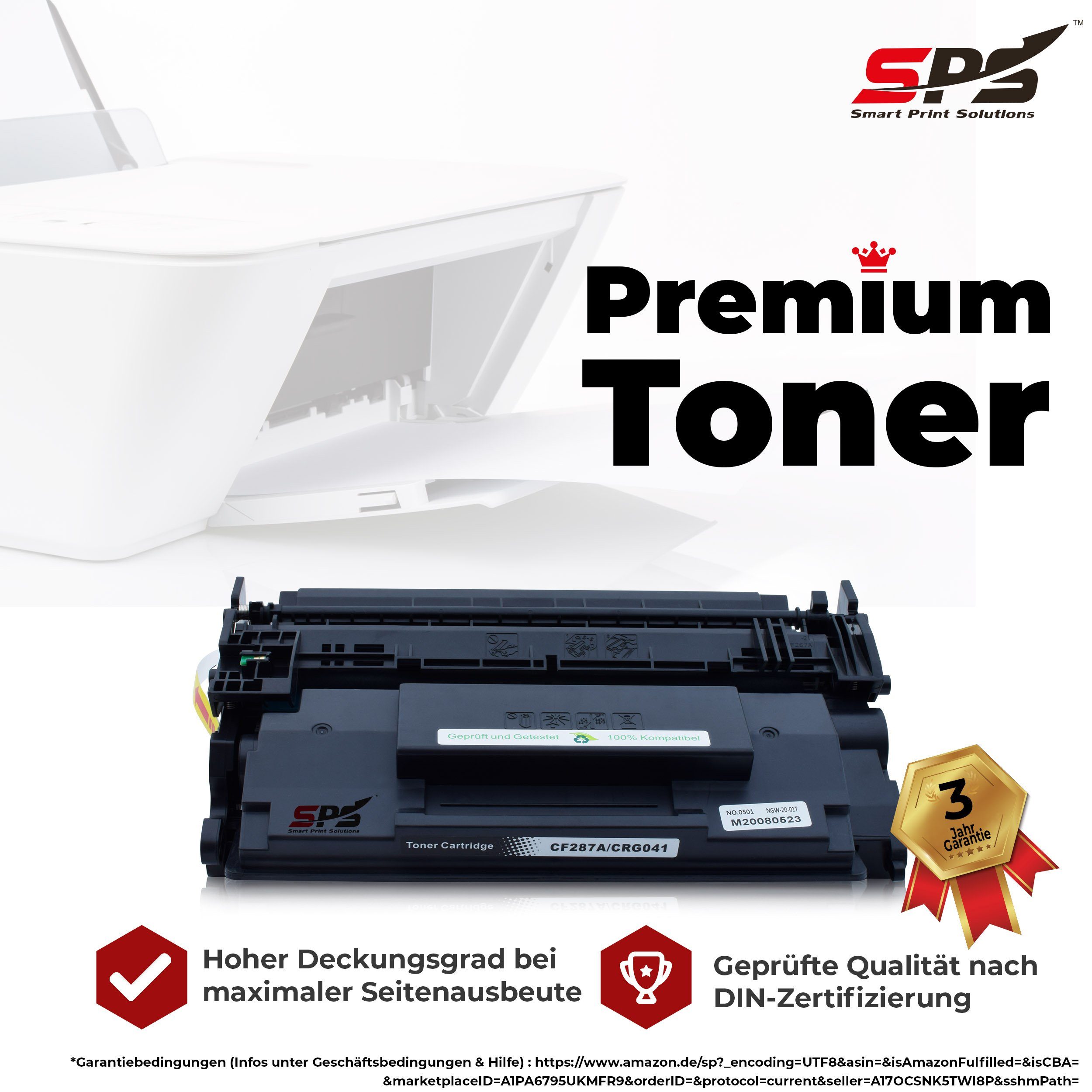 (1er Pack) Laserjet CF287A, für Kompatibel HP 501 SPS M Pro 87A Tonerkartusche