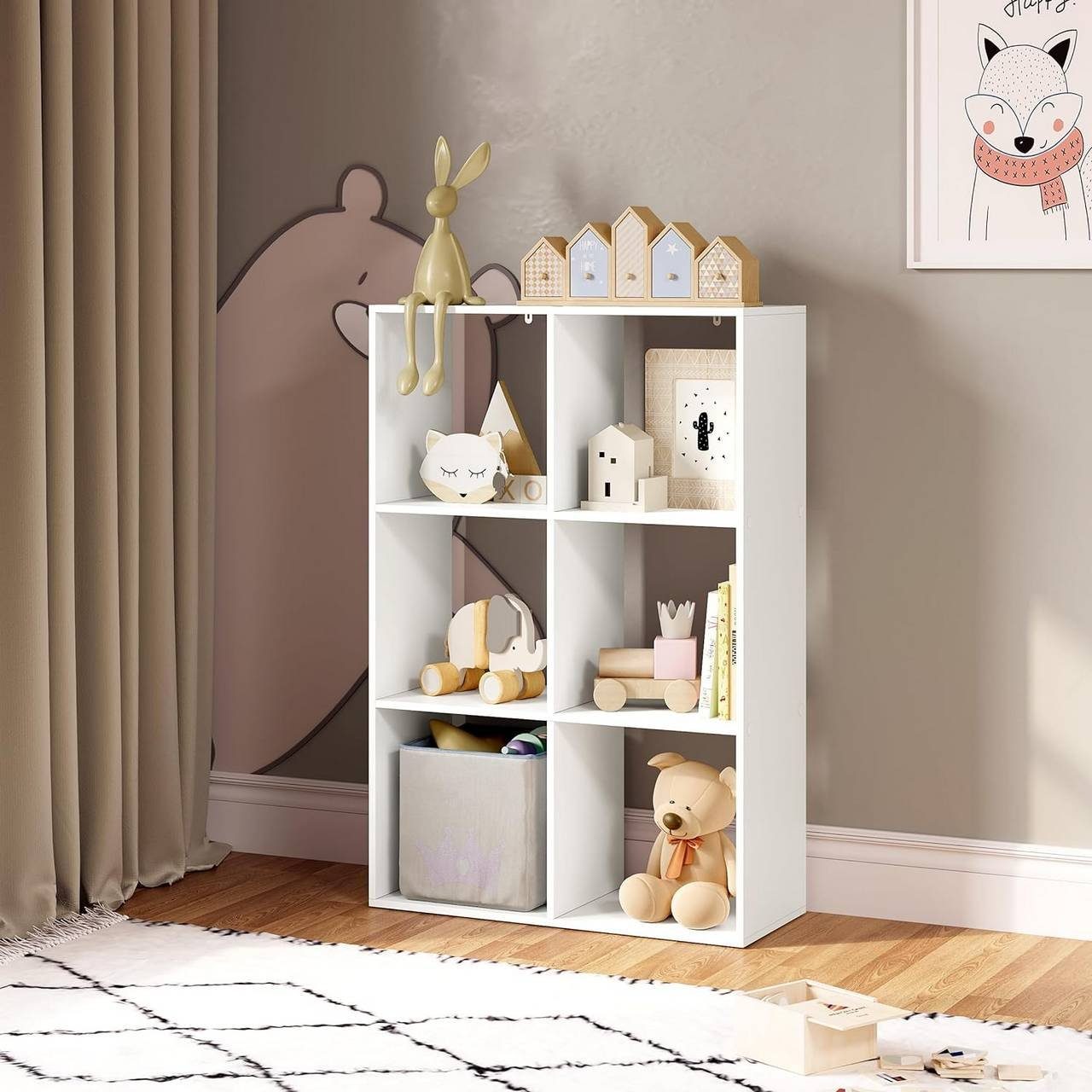 Woltu Bücherregal, 1-tlg., mit 3 Ebenen 6 Fächern, Aktenschrank günstig online kaufen