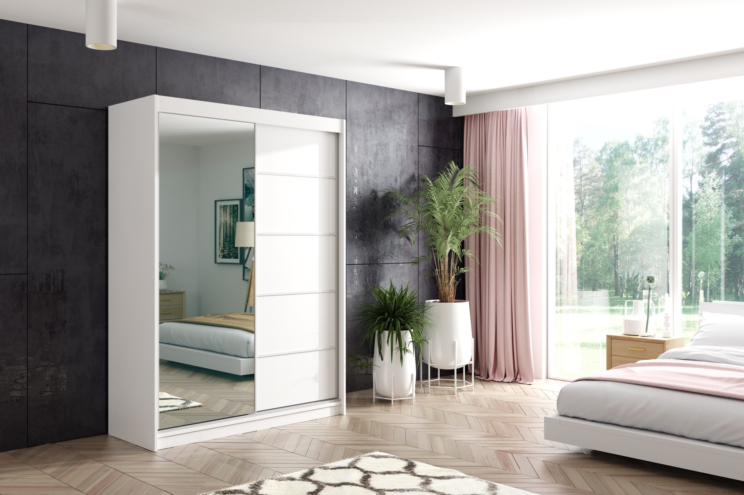 ALTDECOR Schiebetürenschrank MAKI (Kleiderschrank Garderobenschrank mit vie günstig online kaufen