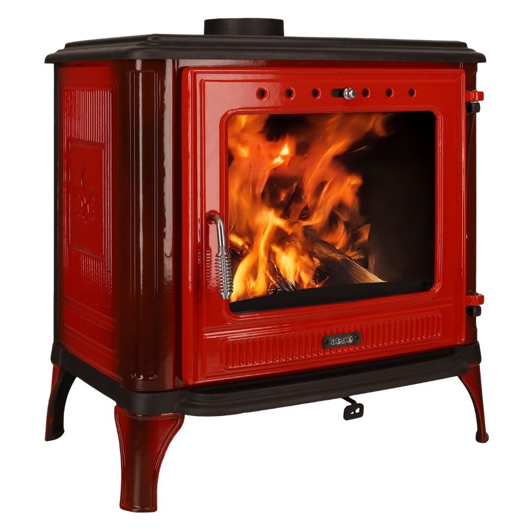 365 Kaminofen 365® Ferrox 75 rot emailliert 10,5 kW Gusseisen A+, 10,5 kW
