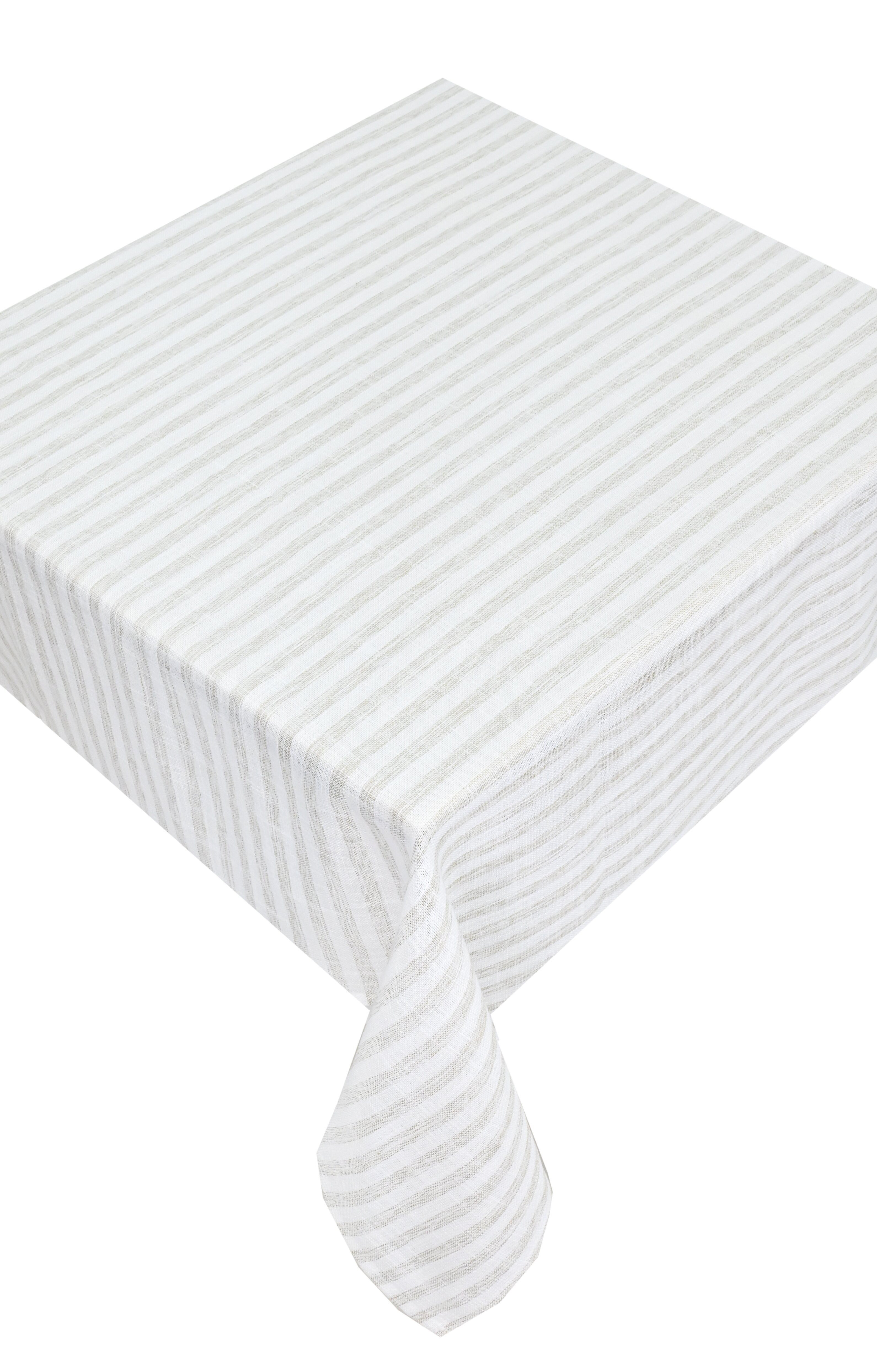 OTTO home Tischdecke Marric 1 Stück, halbtransparent, Dekoration, (Packung 1-tlg), halbtransparente Tischdecke, Leinenoptik mit Streifen – Bild 2 von 4