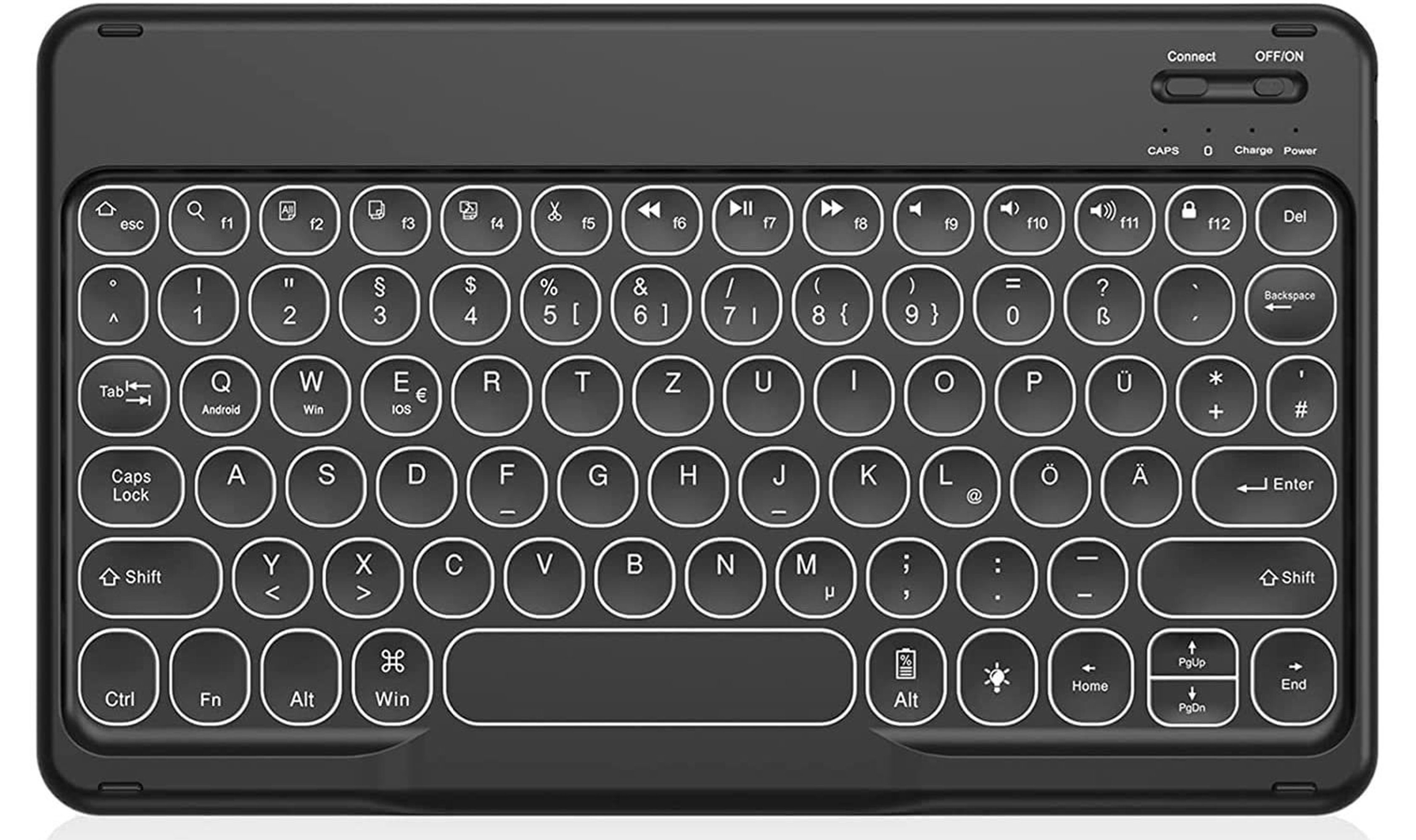 Tisoutec Tisoutec Beleuchtete Bluetooth Tastatur Tablet-Tastatur