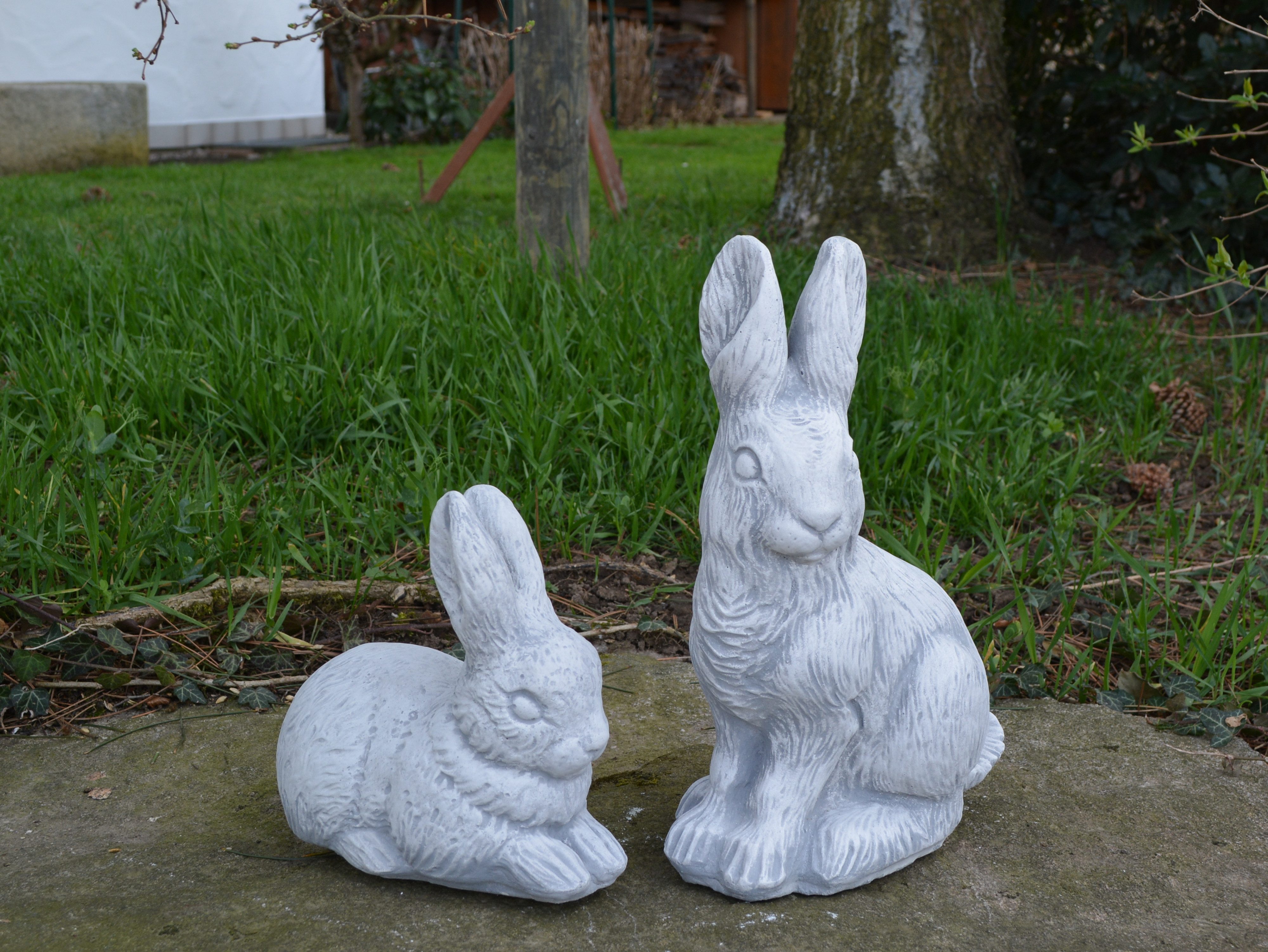 gartendekoparadies.de Gartenfigur Liegender Hase, Steinfigur, H. günstig online kaufen