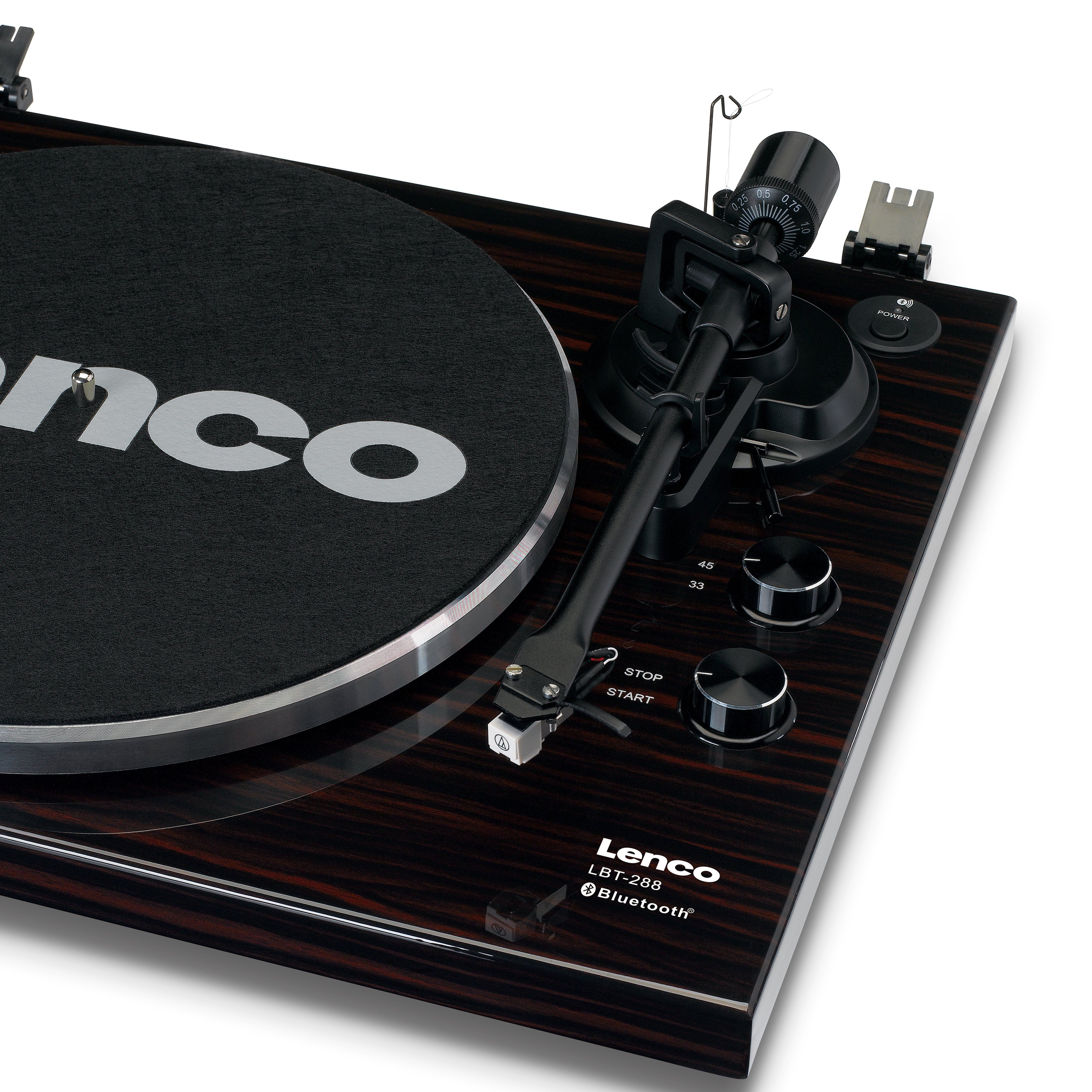 Lenco LBT-288WA Plattenspieler (Riemenantrieb, Bluetooth, USB Adapter, Audio-Technica, 33 45 U/min inkl. Staubschutz) – Bild 5 von 5
