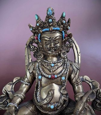 Asien LifeStyle Buddhafigur Kubera Figur Messing Indien Skulptur