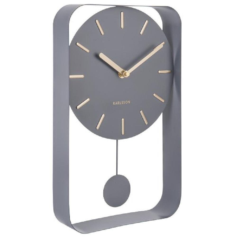 Karlsson Uhr Wanduhr mit Pendel Charm Grau (Klein)