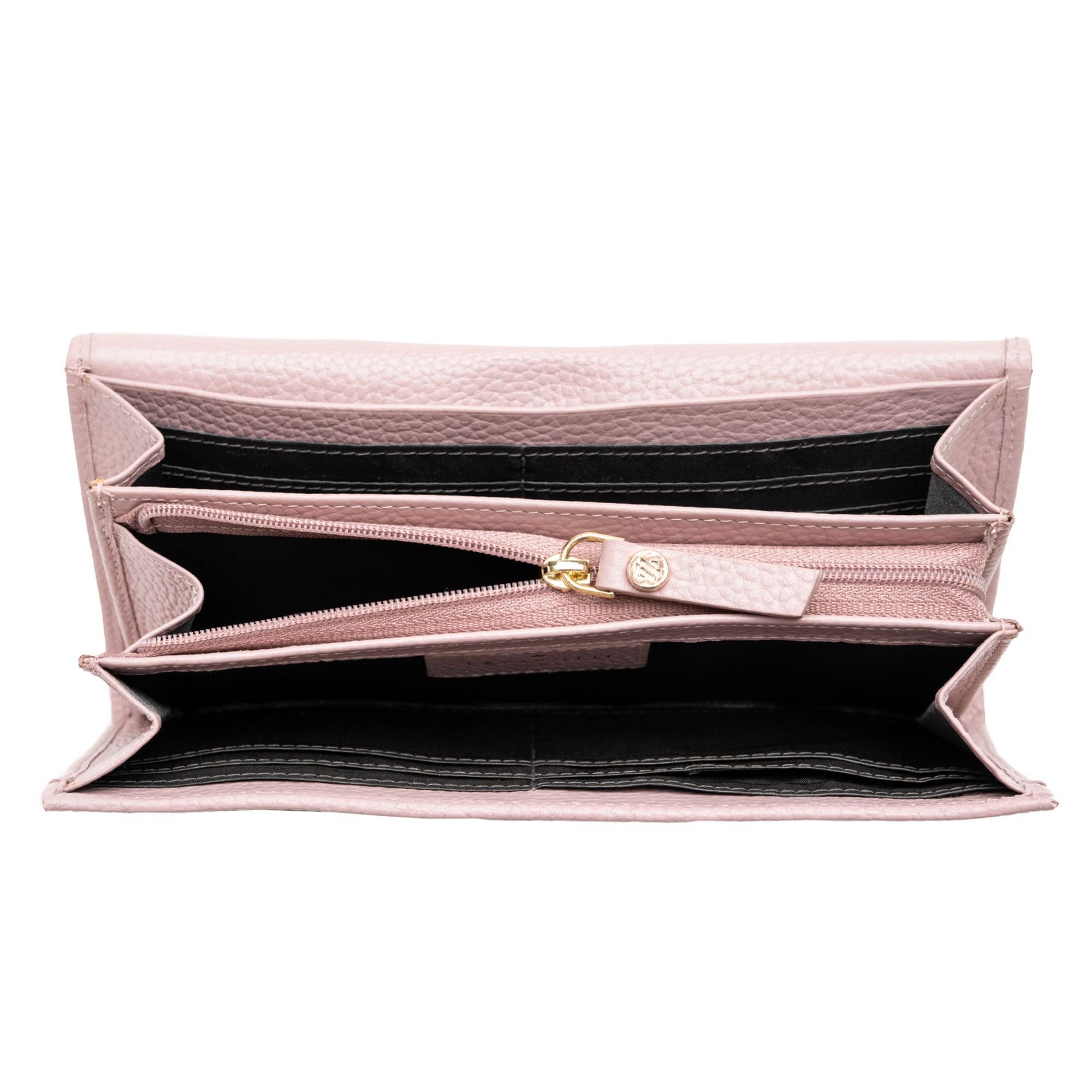 Geldbörse Leder Leather, pink Bologna Lazarotti