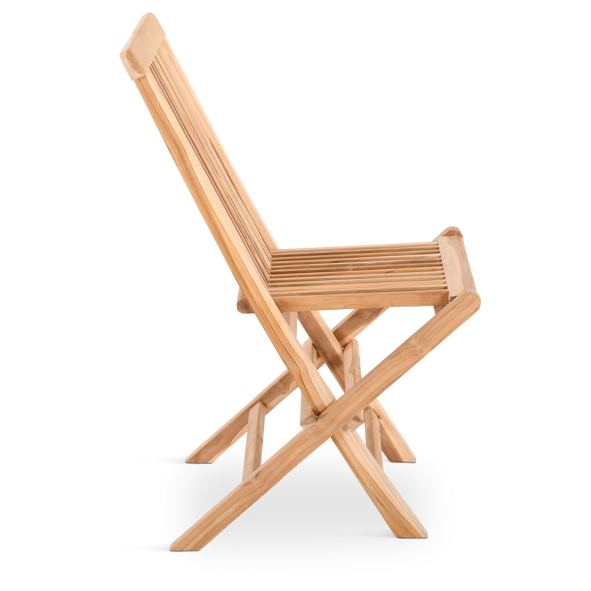 Raburg Gartenstuhl klappbar, Teakholz-Klappstuhl massiv in Natur, Anja (2er-Set), exklusiver Klappmechanismus