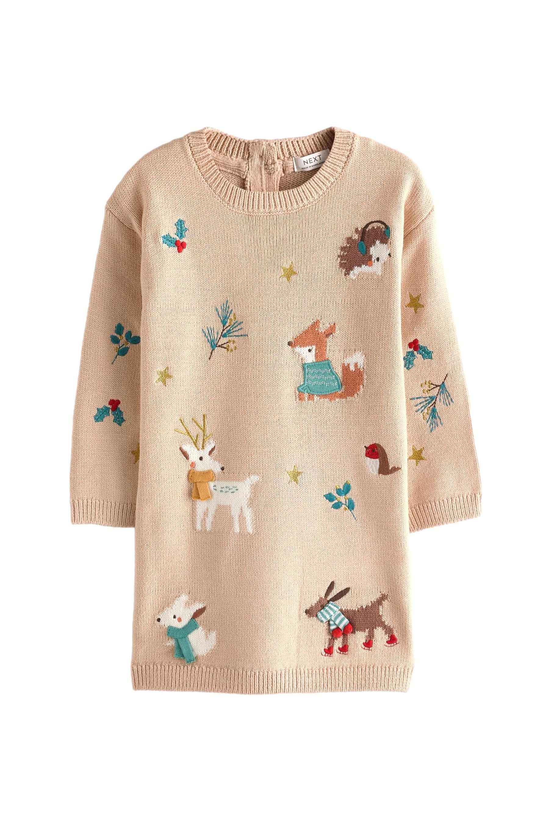 Strickkleid Pulloverkleid mit Weihnachtsmotiv