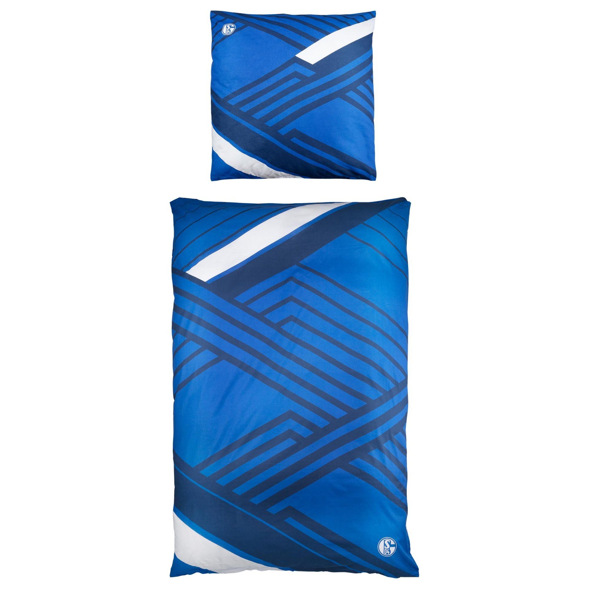 FC Schalke 04 Постельное белье blau weiß 135 x 200 cm & 80 x 80 cm 100% Baumwolle inklusive Beutel, 100% Baumwolle