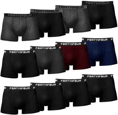 FortyFour Boxershorts Herren Männer Unterhosen Baumwolle Premium Qualität perfekte Passform (Sparpack, 12er Pack) S - 7XL