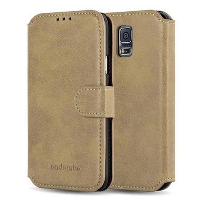 Cadorabo Handyhülle Book Retro Samsung Galaxy S5 / S5 NEO Klappbare Handy Schutzhülle - Hülle - mit Standfunktion und Kartenfach
