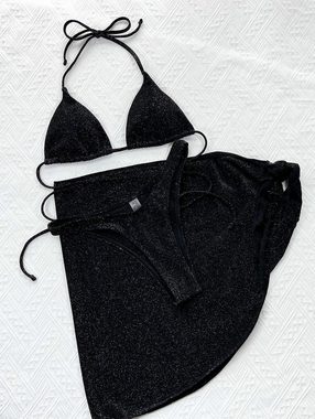 BlauWave Schwimmanzug Bikini Mädchen 3-teiliger Bikini-Badeanzug (1-St., Ausschnitt Schlankheits Raffung) Neckholder-Badebekleidung