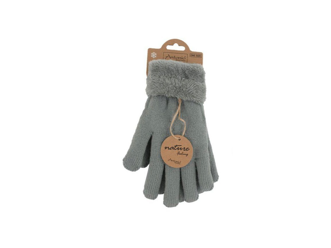 Antonio Abendhandschuhe Handschuhe (1 Paar, Einzelne Handschuhe) Eng anliegend und daher sehr gut wärmend Hellgrau | Abendhandschuhe