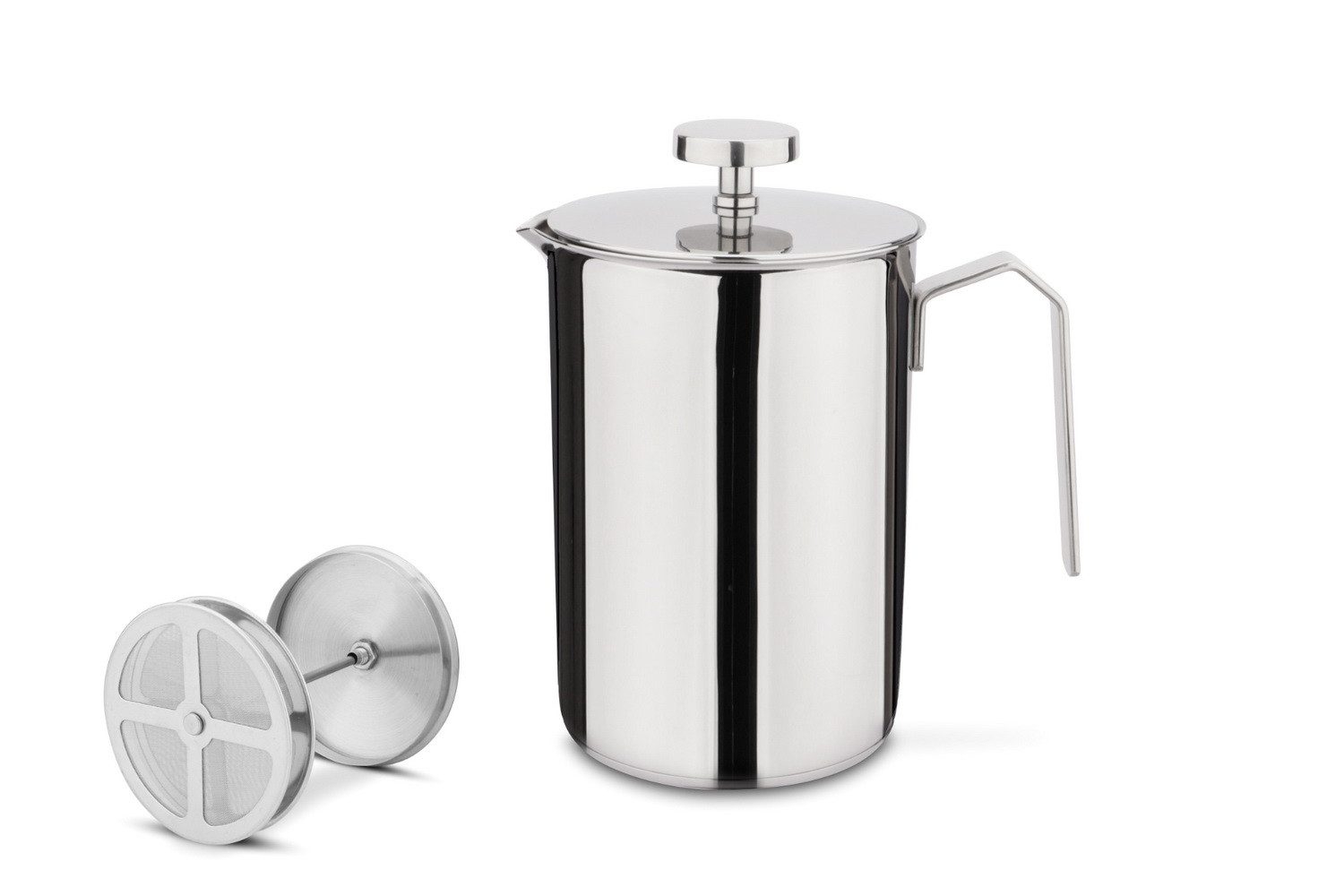 Karl Weis Milchaufschäumer Aufschäumbecher mit Kapselboden 1 L - Premium Milchschäumer Kanne, Schaumbecher aus Edelstahl für leckeren Milchschaum