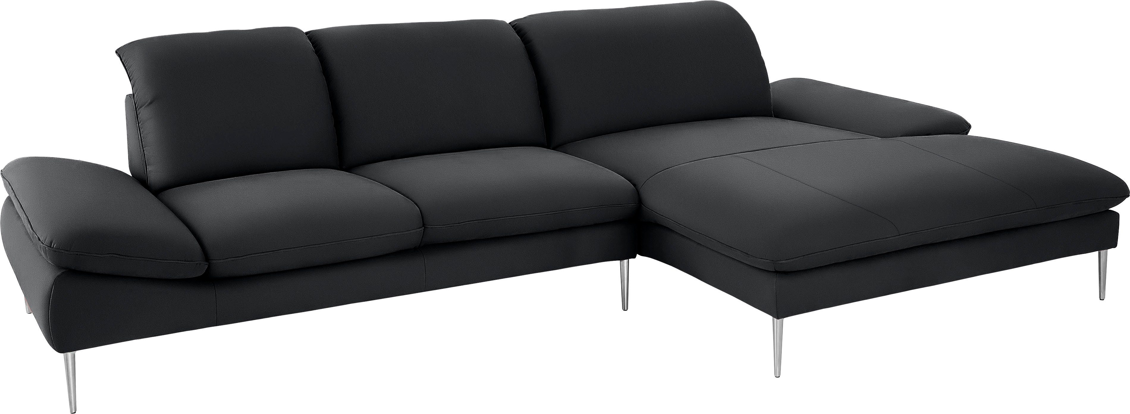 W.SCHILLIG Ecksofa enjoy&MORE, Designsofa, bequem, zeitlos und elegant, L-Form, mit Sitztiefenverstellung, Füße Chrom glänzend, Breite 340 cm