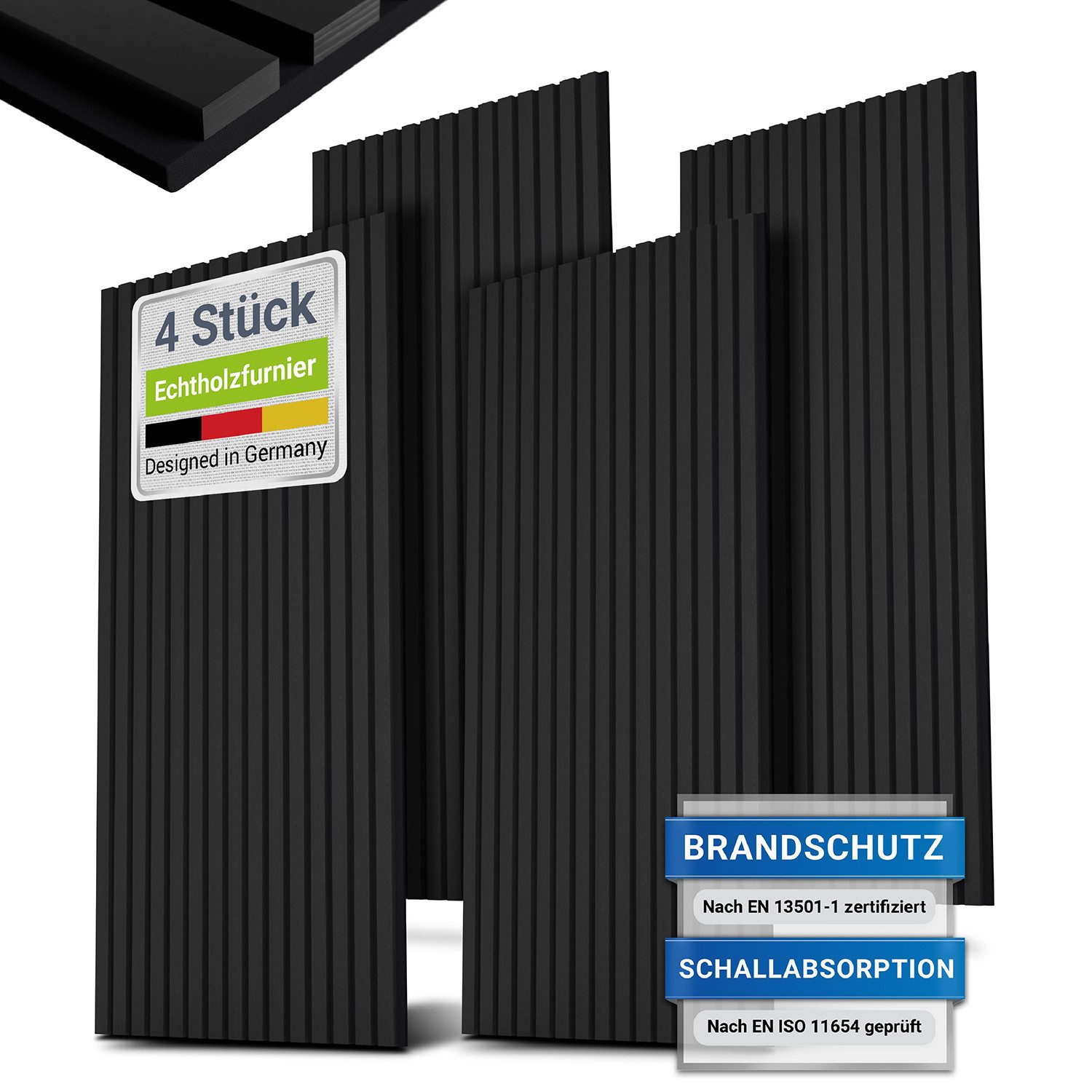 Juskys Wandpaneel, BxL: 60x120 cm, Schallabsorbierend, moderner Holzoptik, hall- und lärmreduzierend