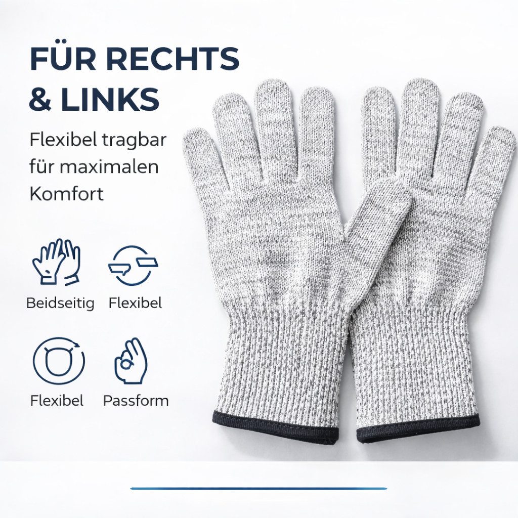 toolmate® Schnittschutzhandschuhe 1x Paar Schnittschutzhandschuhe Unisex Gr. 10 Schnittfest EN 388 (1-St., 1 Paar Schnittschutzhandschuhe) Lebensmitteltauglich