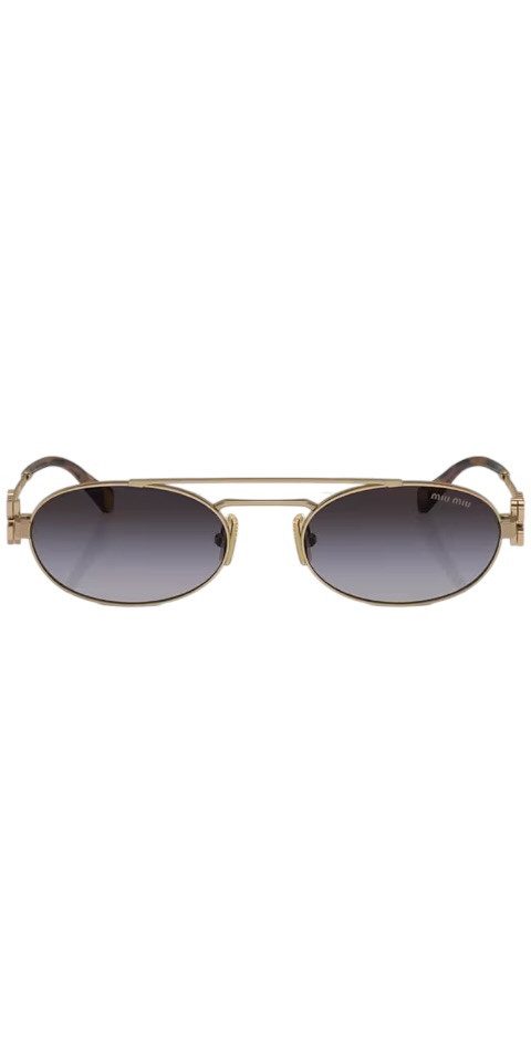 Miu Miu Sonnenbrille Miu Miu MU 54ZS Sonnenbrille Damen Antikgold Graue Verlaufsgläser