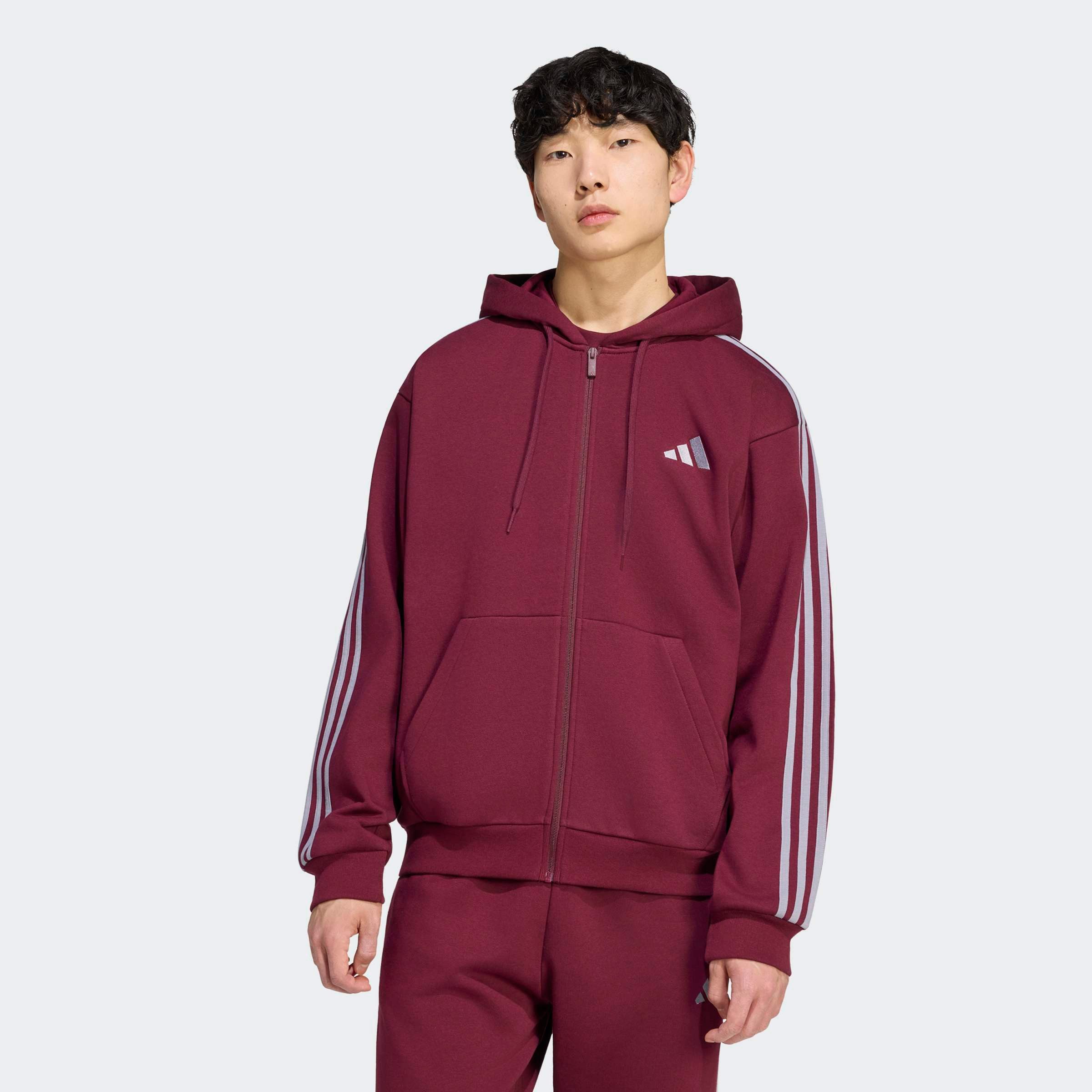 adidas Sportswear Kapuzensweatshirt ESSENTIALS 3-STREIFEN FLEECE