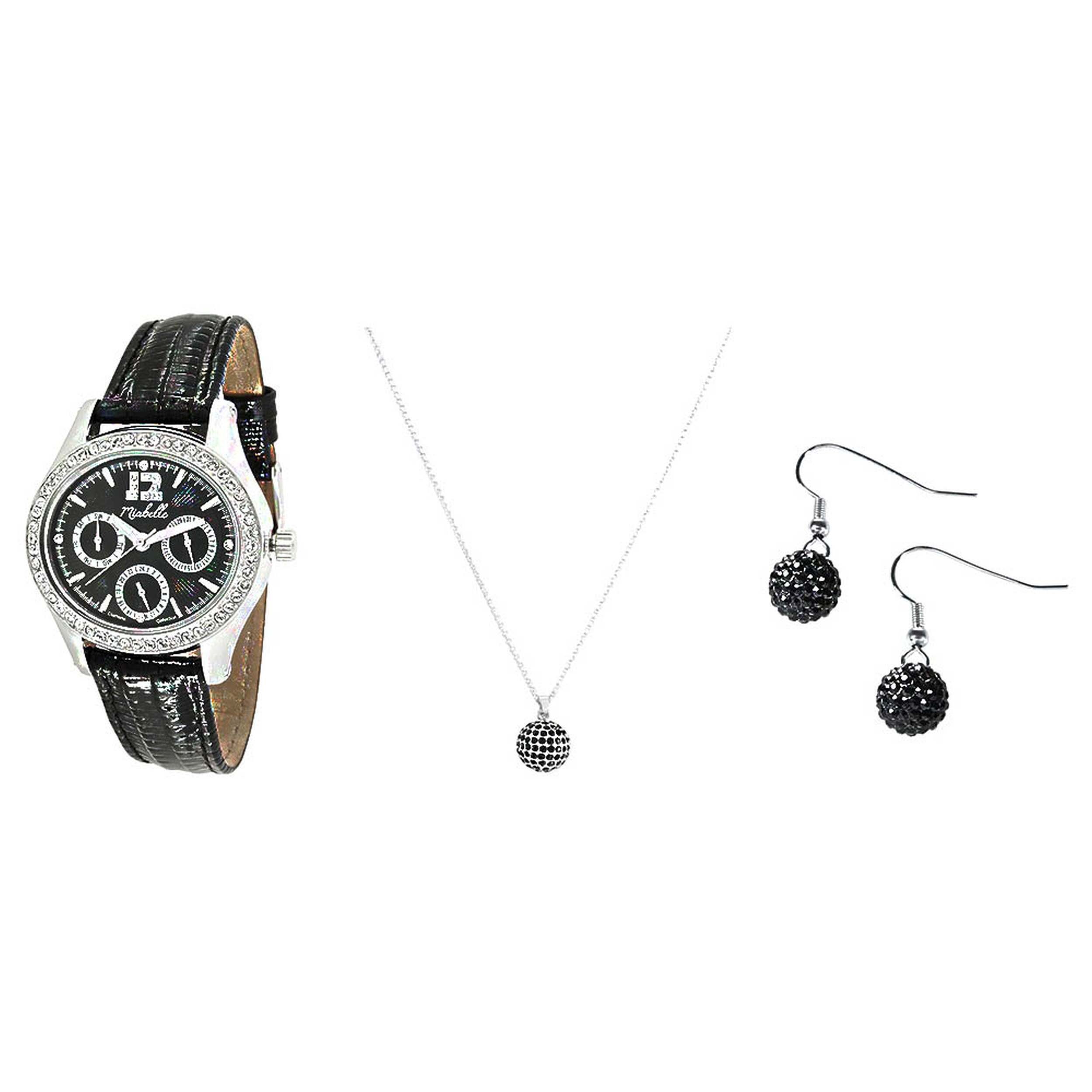 Quarzuhr Uhr und Diamantschmuck-Set Halskette Miabelle Glanzvolles