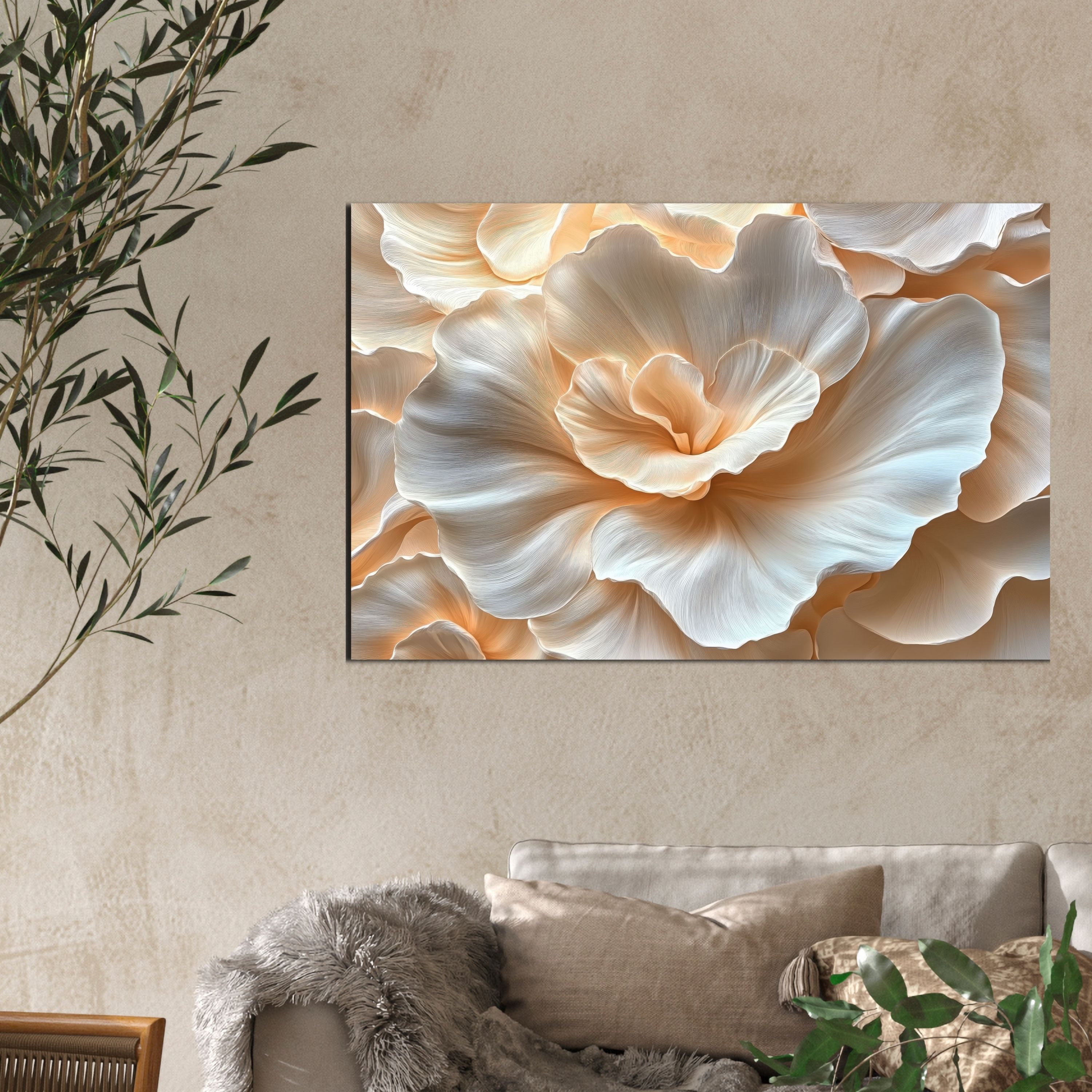DARO Design Leinwandbild Modern Abstrakt Wandbilder XXL Wandbild Wand Deko Leinwand Bilder, (Blume mit Blüten - Bild groß Wohnzimmer Schlafzimmer Küche Esszimme – Bild 4 von 5