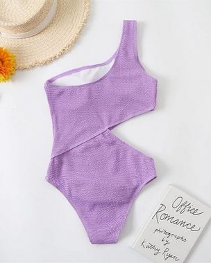 B.X Badekleid Damen Push-Up-Bikini mit Ausschnitten gerippter Monokini-Badeanzug Einteiliger Badeanzug, Badeanzug mit hoher Taille,Bandeau-Bikini