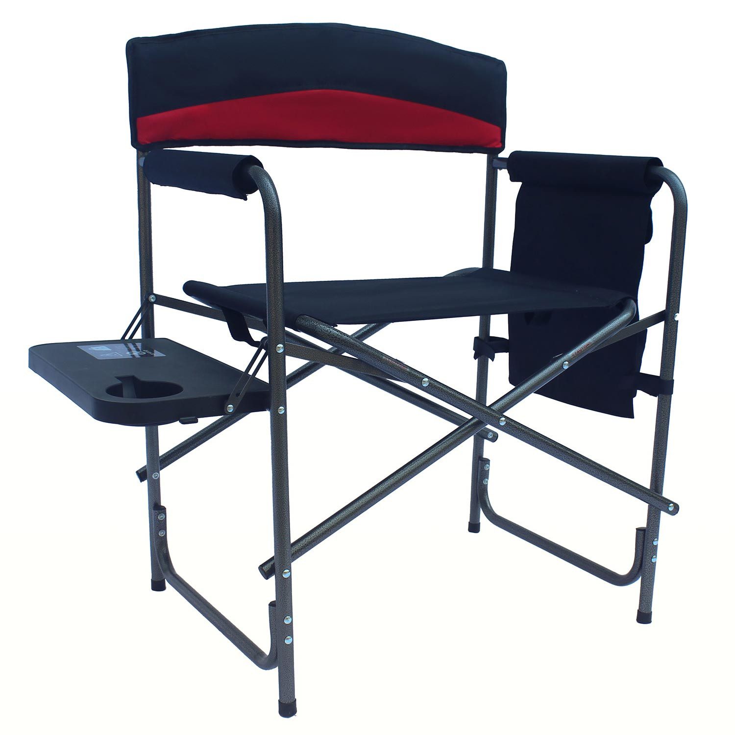 Linder Exclusiv GmbH Campingstuhl XXL Comfort Regiestuhl Anglerstuhl Angelstuhl Camping-Stuhl, mit Klapptisch und 4 Seitentaschen