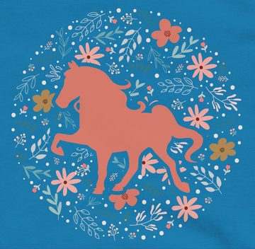 Shirtracer Hoodie Pferd mit Blumen Pferd