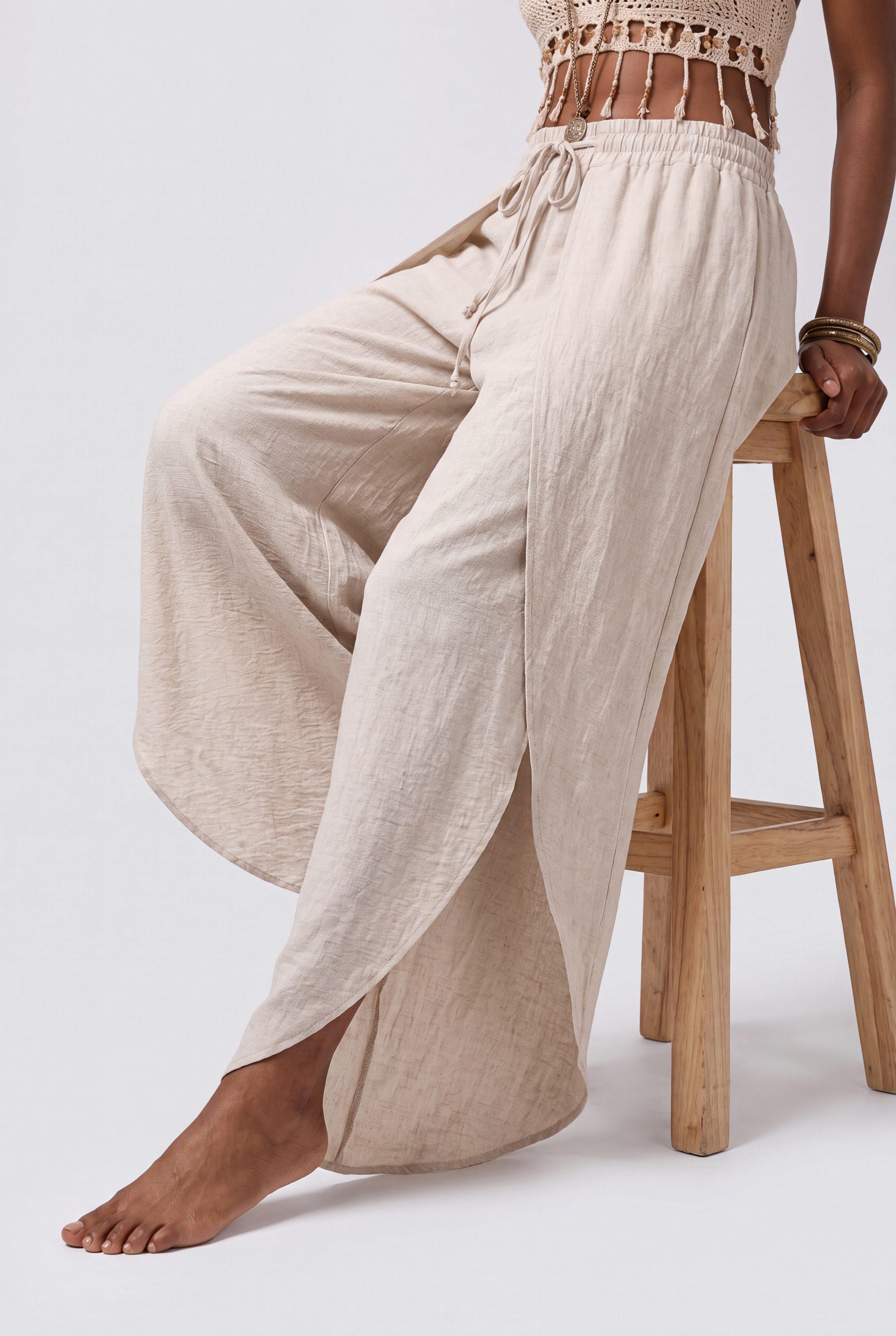 YC Fashion & Style Haremshose Boho Wickelhose im Lagenlook – Luftige Sommerhose aus 100 % Viskose mit elastischem Bund