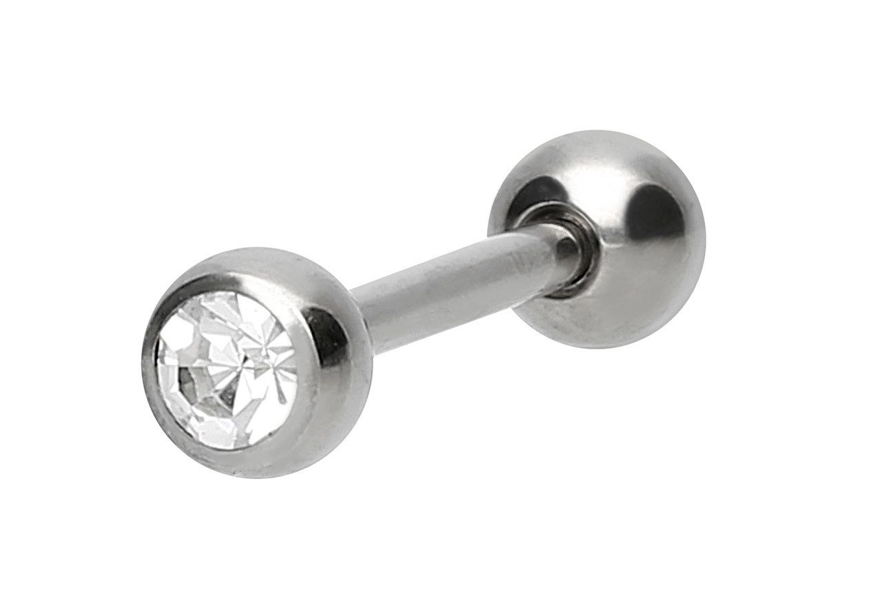 Brustwarzenpiercing Titan Barbell KRISTALL