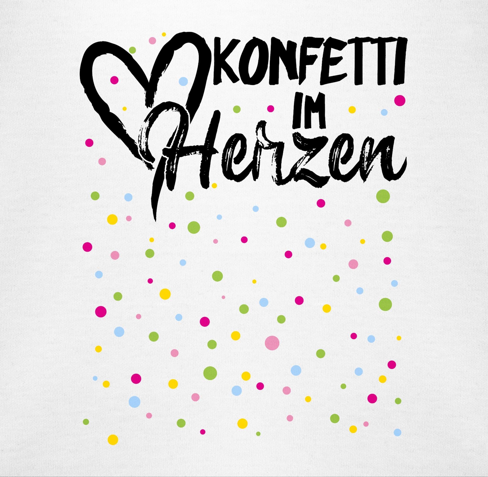 im Shirtracer Herzen Shirtbody Fasching Alle Konfetti 1 für Weiß Köln - Konfetti Karneval Confetti & Karneval
