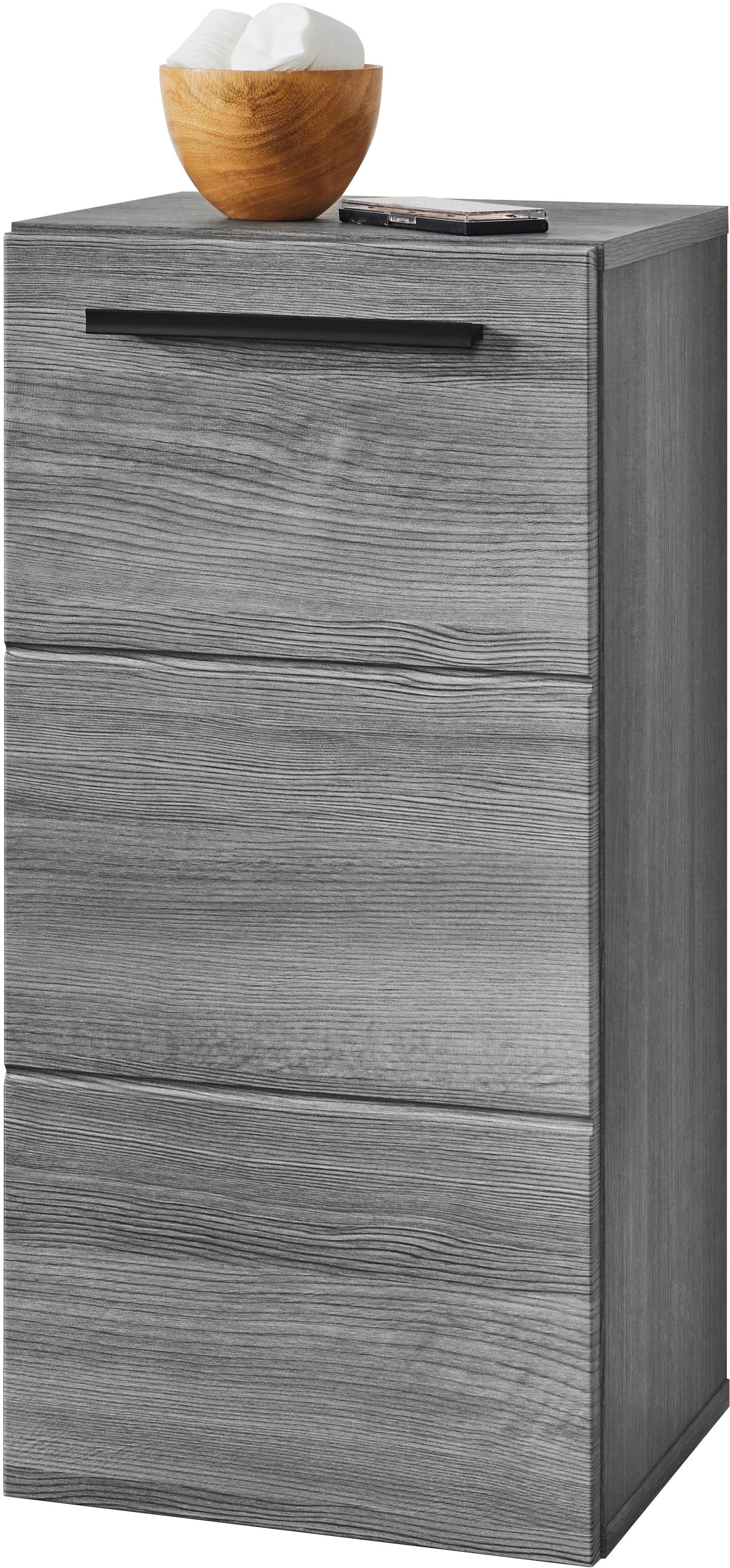 BASIC by Balculina Midischrank Silver, Badezimmerschrank BxHxT 34x72x30 (1-St) Breite 34cm, Tür L/R monierbar, FSC-Mix 70%