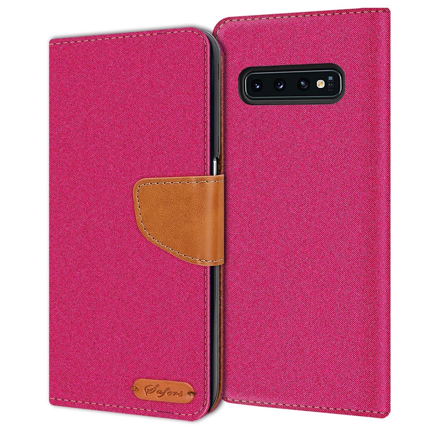 CoolGadget Handyhülle Denim Schutzhülle Flip Case für Samsung Galaxy S10  6,1 Zoll, Book Cover Handy Tasche Hülle für Samsung S10 Klapphülle