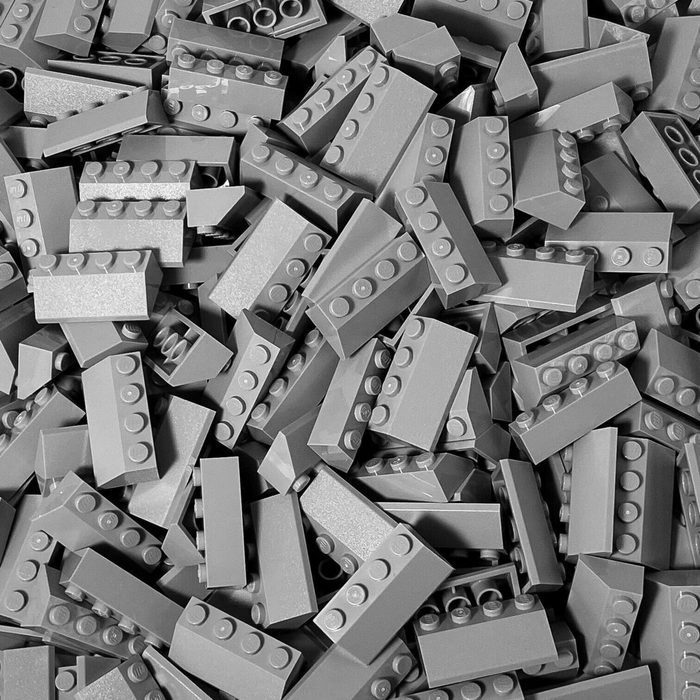 LEGO® Spielbausteine LEGO® 2x4 Dachsteine Hellgrau - 100x - Light bluish grey slope 3037 (Creativ-Set 100 St) Made in Europe