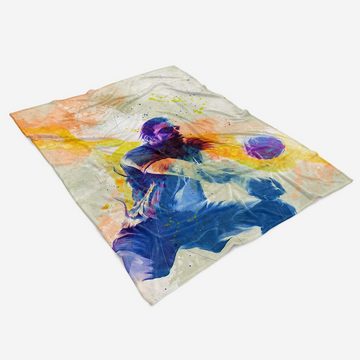 Sinus Art Handtücher SplashArt Sport Handtuch Strandhandtuch Saunatuch Kuscheldecke Kunstvoll Volleyball II Sp, Baumwolle-Polyester-Mix (1-St), Handtuch